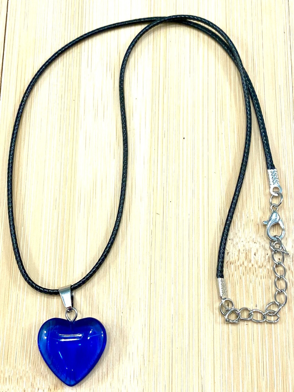 Minimalist Blue Heart Pendant Necklace